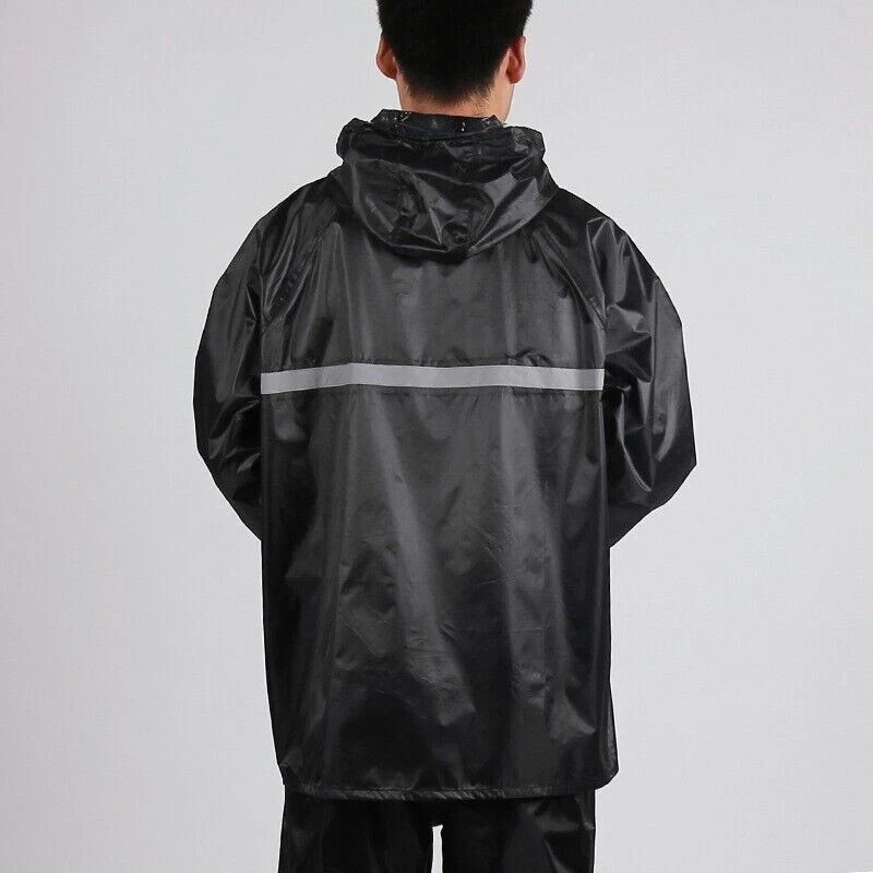 Rain Suit for Men Women Jackets Pant Gear Raincoat Waterproof motorcycle Black