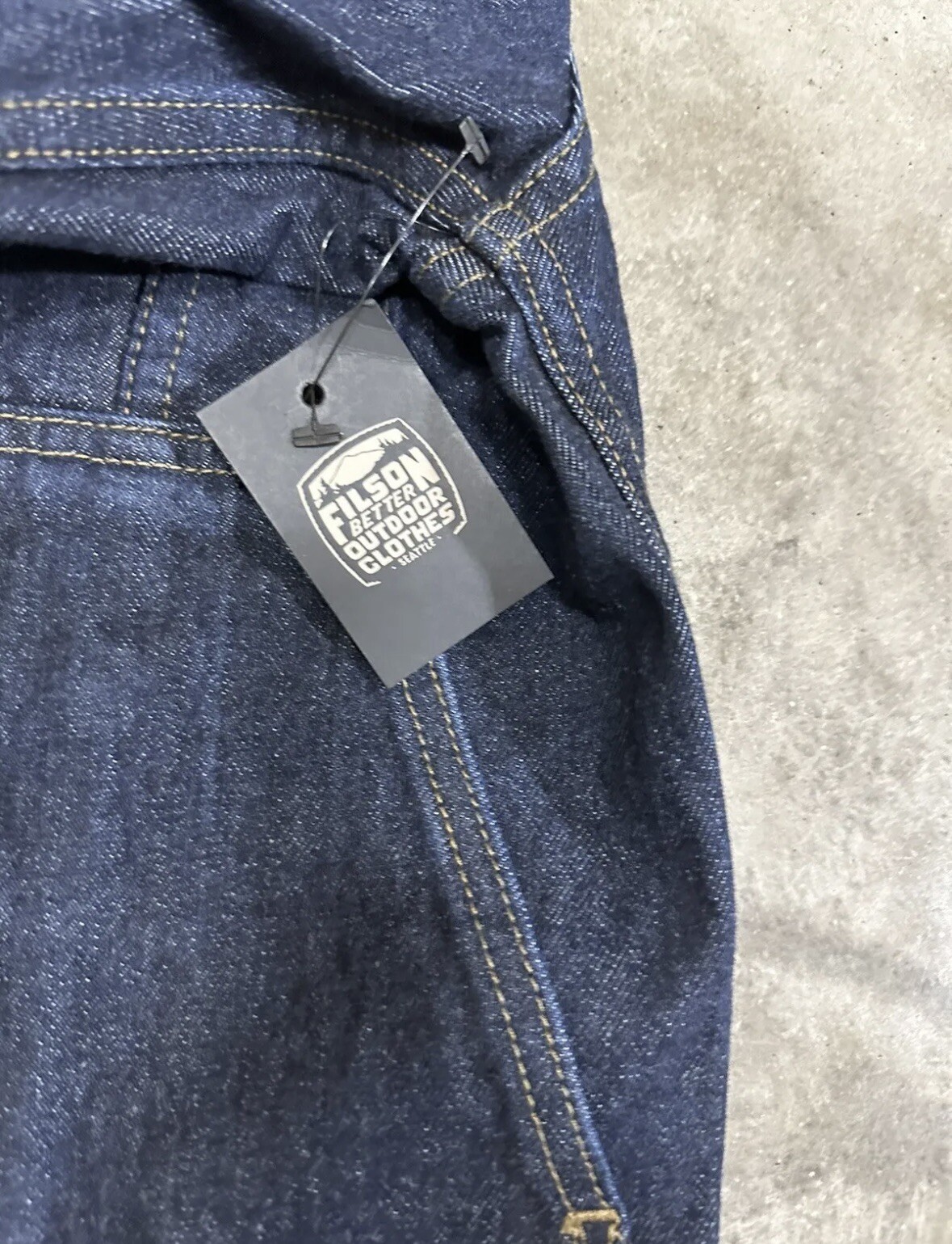 NWT Filson Unlined Denim Short Cruiser Rinsed Indigo Blue Mens Button USA 2XL