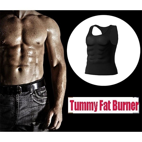 Alacki Men’s Vest Body Shaper Slimming Shirt Tummy Control Sauna Gym Vest