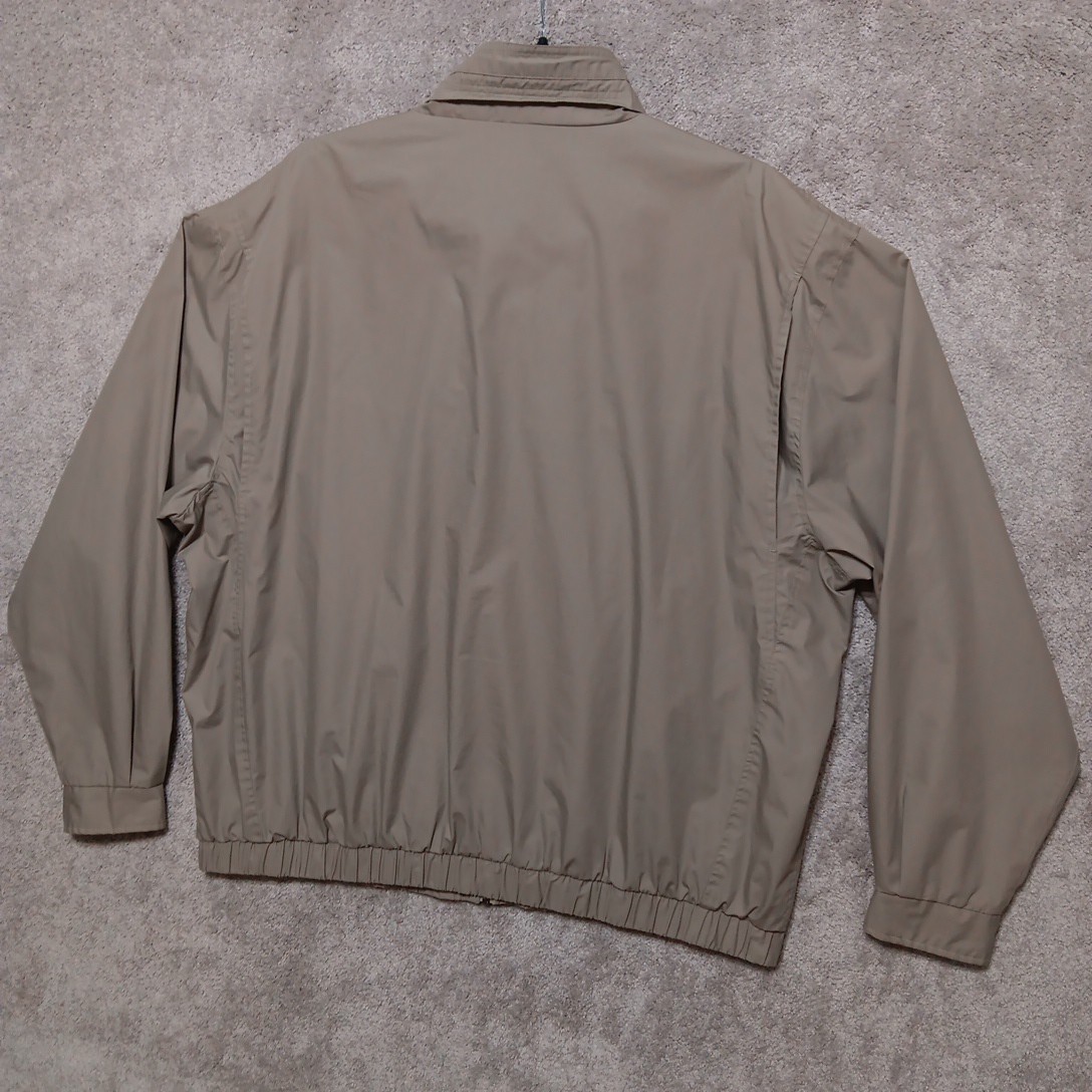 Members Only Jacket Mens 3XLT Beige Mariner Full Zip Windbreaker Elastic Hem