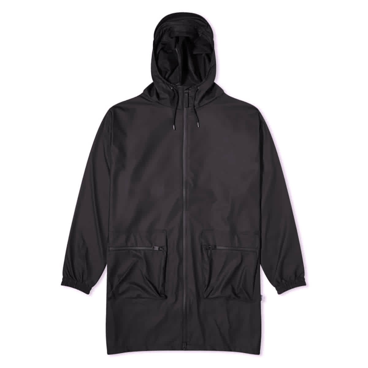 Rains Men’s Black Long Cargo Jacket