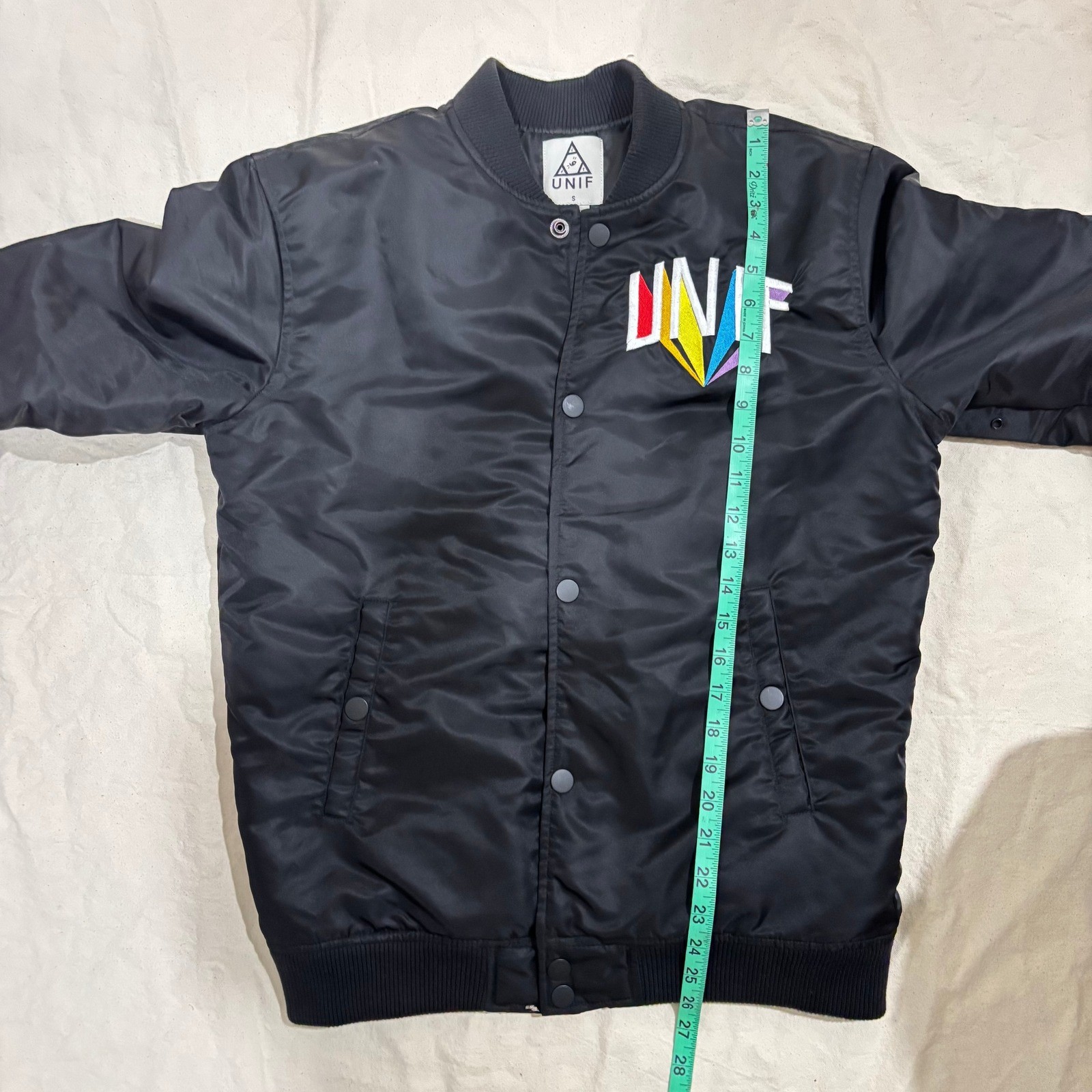 Rare Archive UNIF «NBD 4 EVA» Rainbow Embroidery Bomber Jacket S