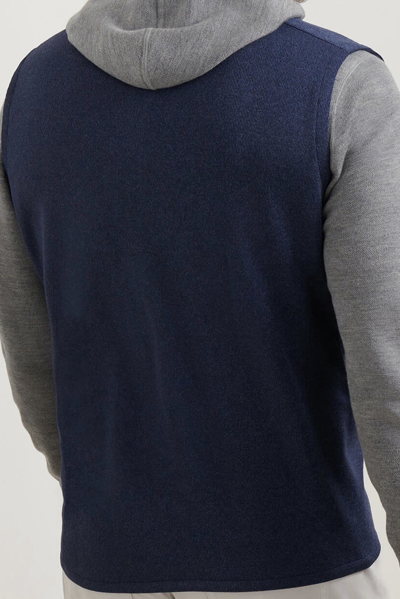 Peter Millar Navy Blue Crown Sweater Fleece Vest MS25K61 Full-Zip NWT XL