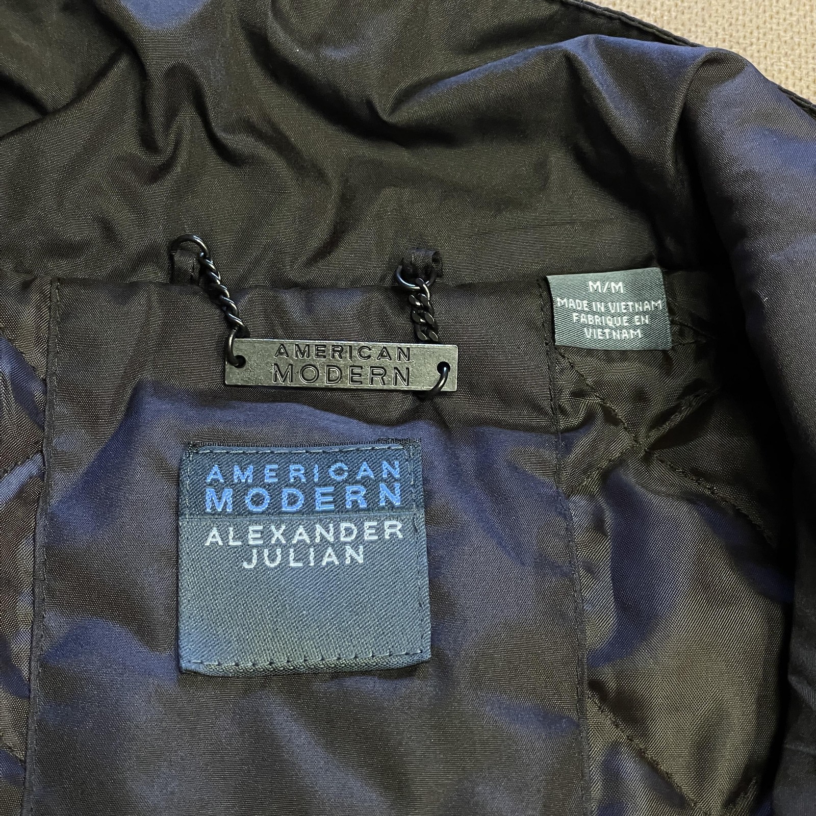 American Modern Alexander Julian Jacket Mens Medium Quilted Parka Coat Pockets