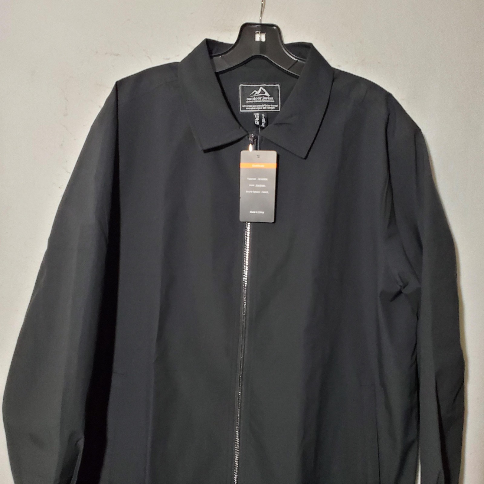 TacVasen Jacket Mens Large Black Lightweight Outdoor Full Zip Coach Windbreaker