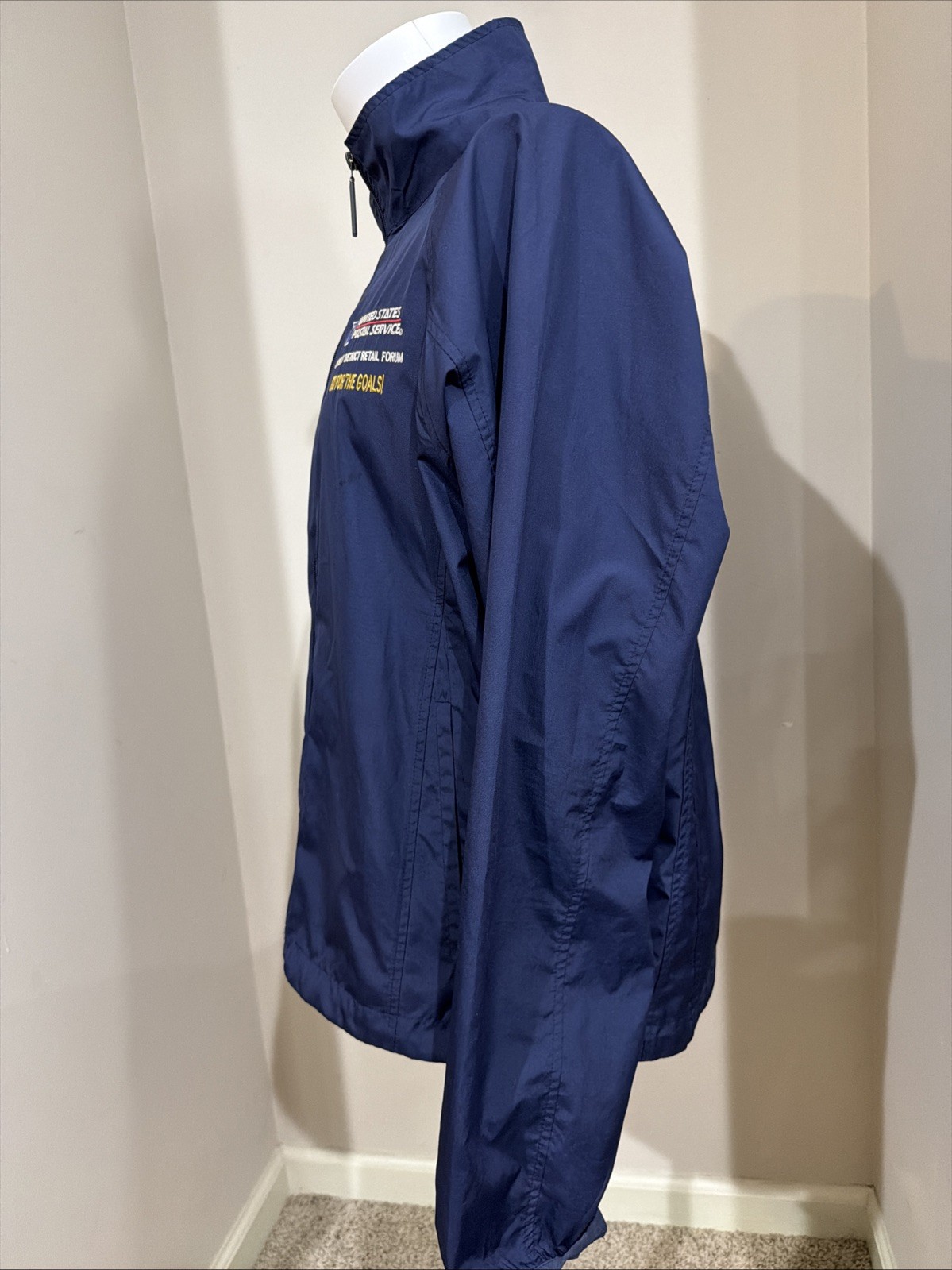 United States Postal Service USPS Gateway District Retail Blue Windbreaker Sz XL