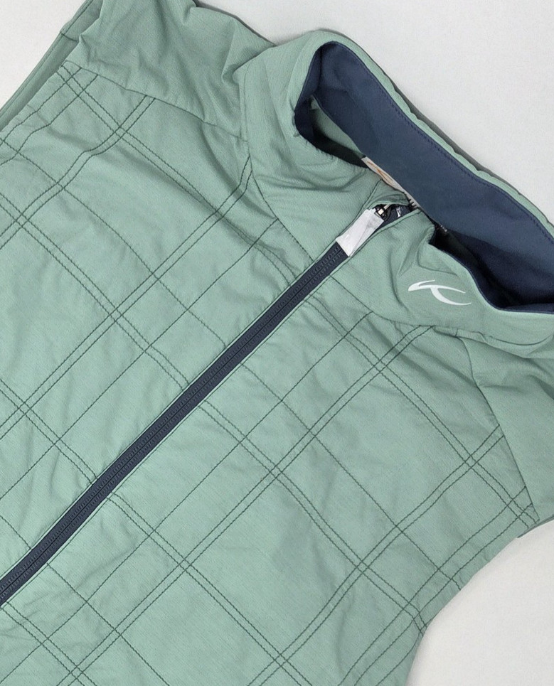 NEW KJUS Mens Rowan Insulated Vest Medium 50 Green Full Zip Quilted Activewear