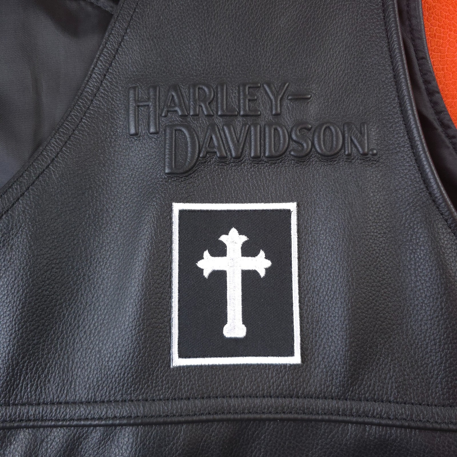 RARE Harley Davidson 3XL Leather Vest Biker Riding Veteran Eagle 98024-18VM