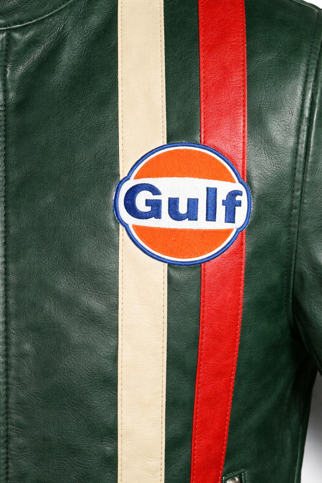 Gulf Green Biker Jacket Heuer Steve McQueen Racing Style Stripes Cordura Jacket