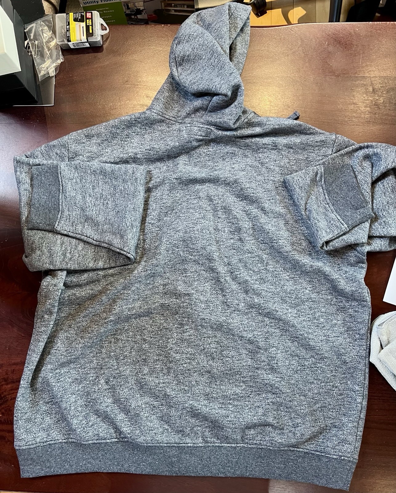 3XL Hoodie Hooded Sweat Jacket Johnston & Murphy Heathered Gray/Blue NEW XXXL