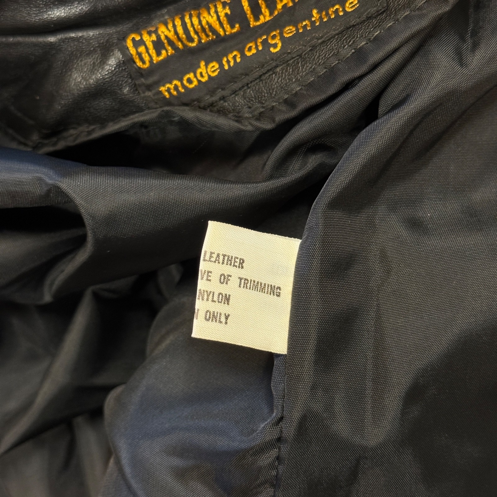 Black Genuine Leather Made in Argentine 42 men’s jacket biker vintage 80’s