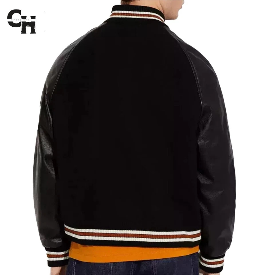 Letterman Coach All Black Varsity Wool Jacket Unisex Adults NEW