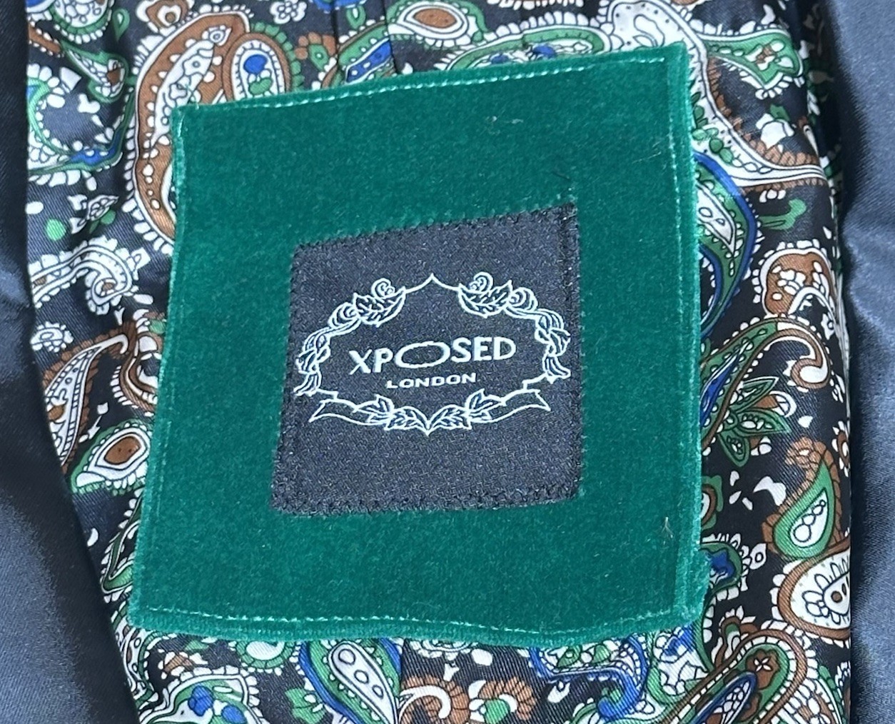 Xposed London Green Velvet Blazer Tux Jacket Mens 46 Tailored Evening Wear NEW
