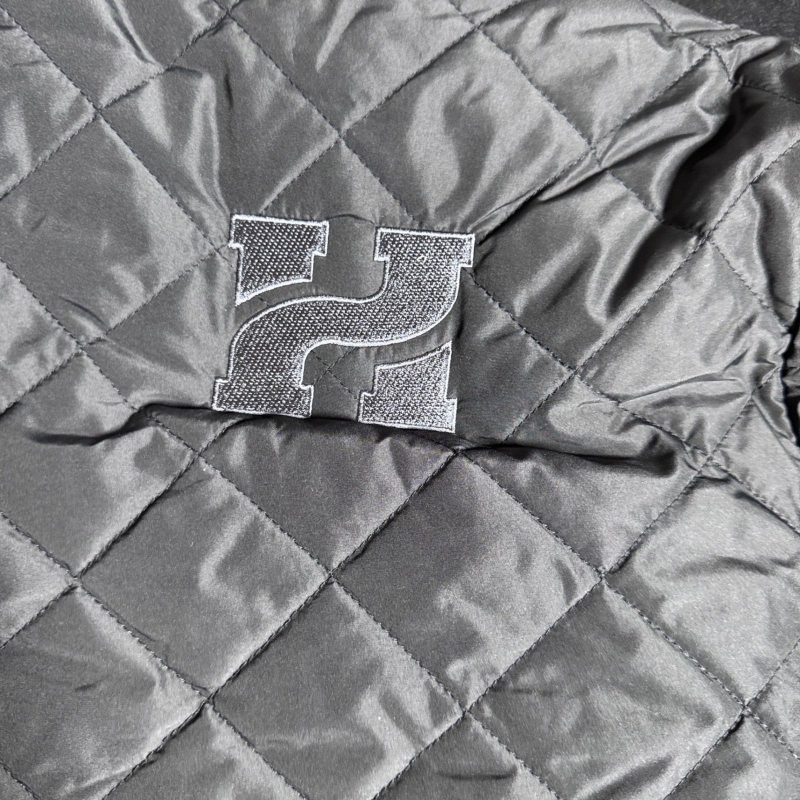 Brooks Brothers Quilted Jacket Mens XL Black Solid Diamond Quilt Full Zip Coat