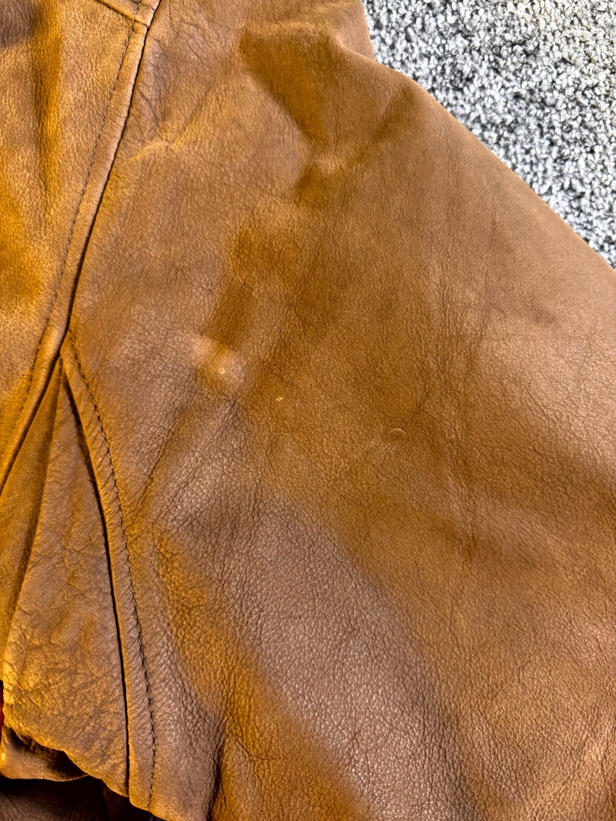 Vintage Wear Me Out Bomber Jacket Mens 42 Brown Leather Long Sleeve Full Zip