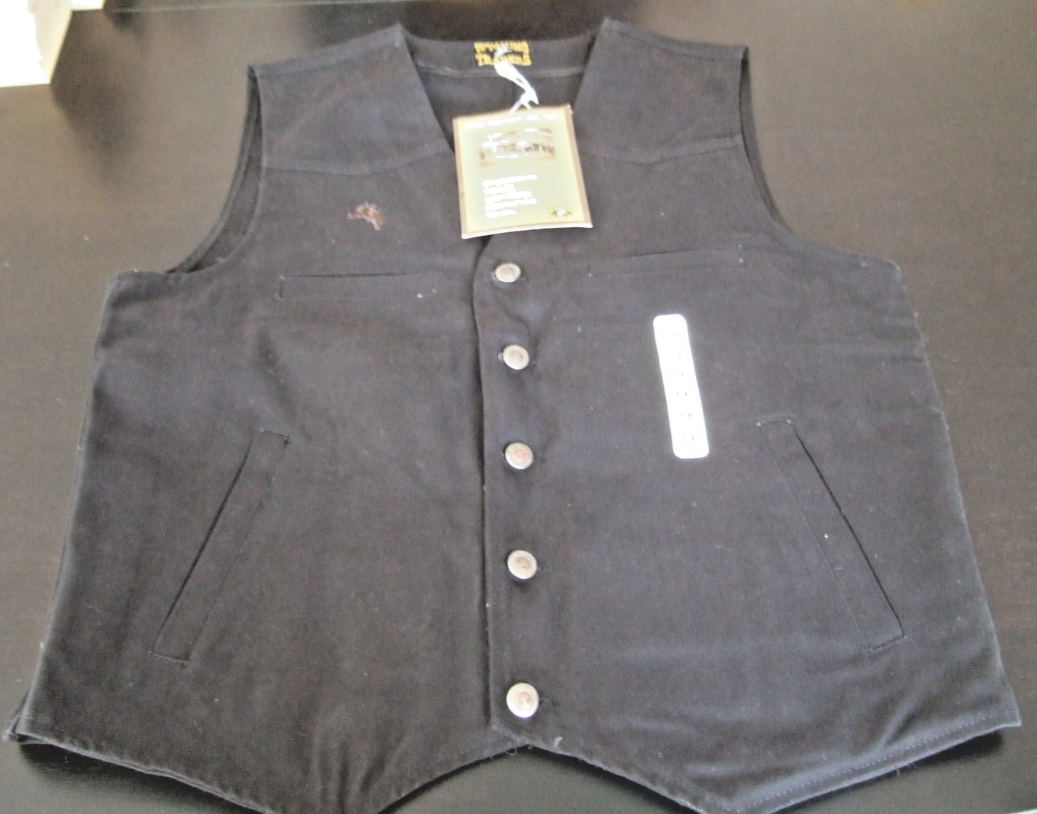 NWT WYOMING TRADERS TEXAS CONCEALED CARRY VEST SNAP BUTTON UP BLACK MEDIUM