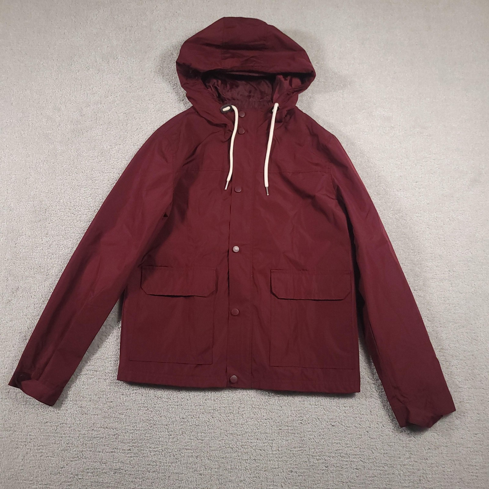 Forever 21 Jacket Mens XS Hooded Windbreaker Lightweight Polyester Pockets