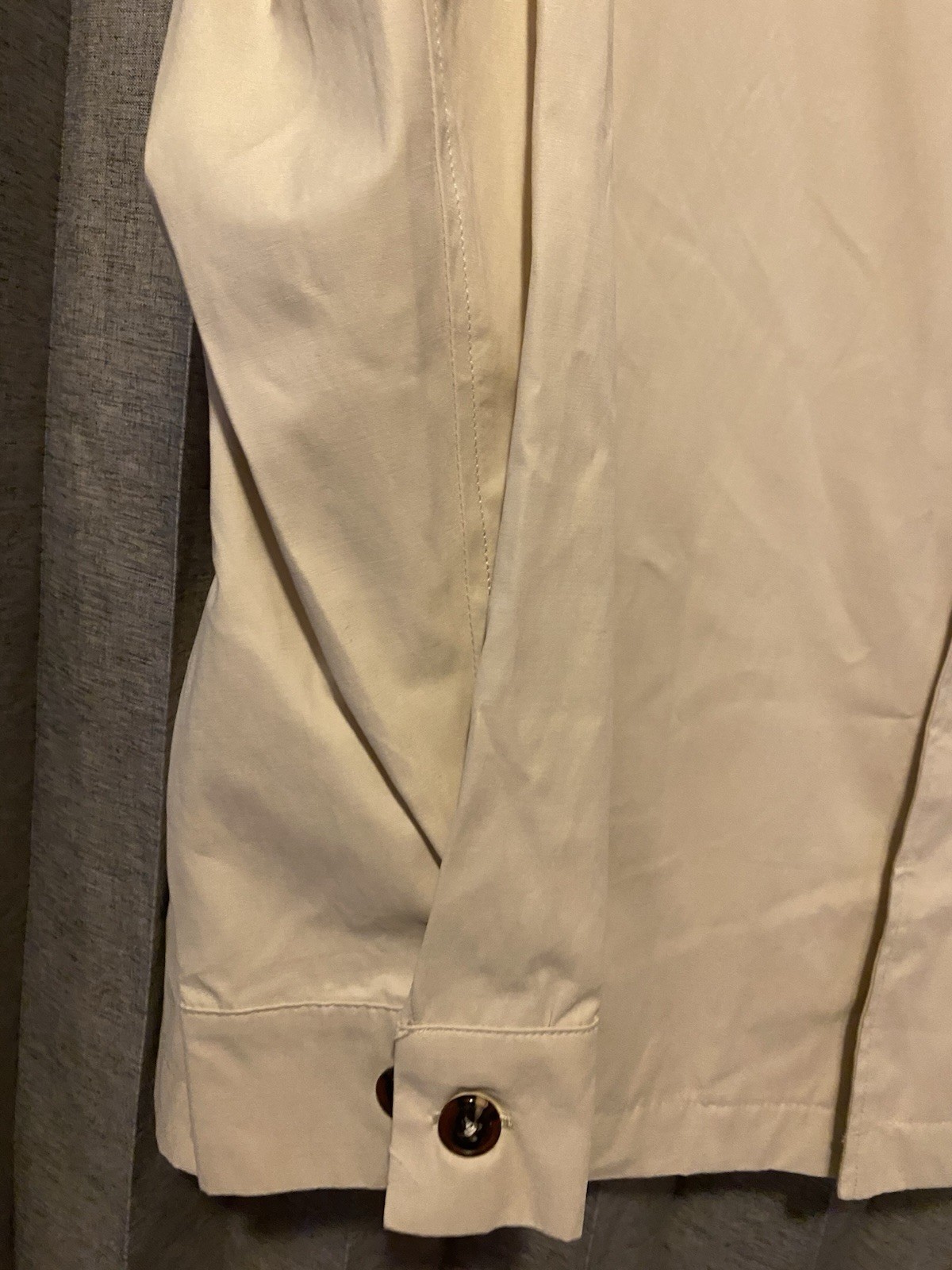 Men’s Khaki Trench Coat Button And Zipper Closure Size Large Hawker Rye