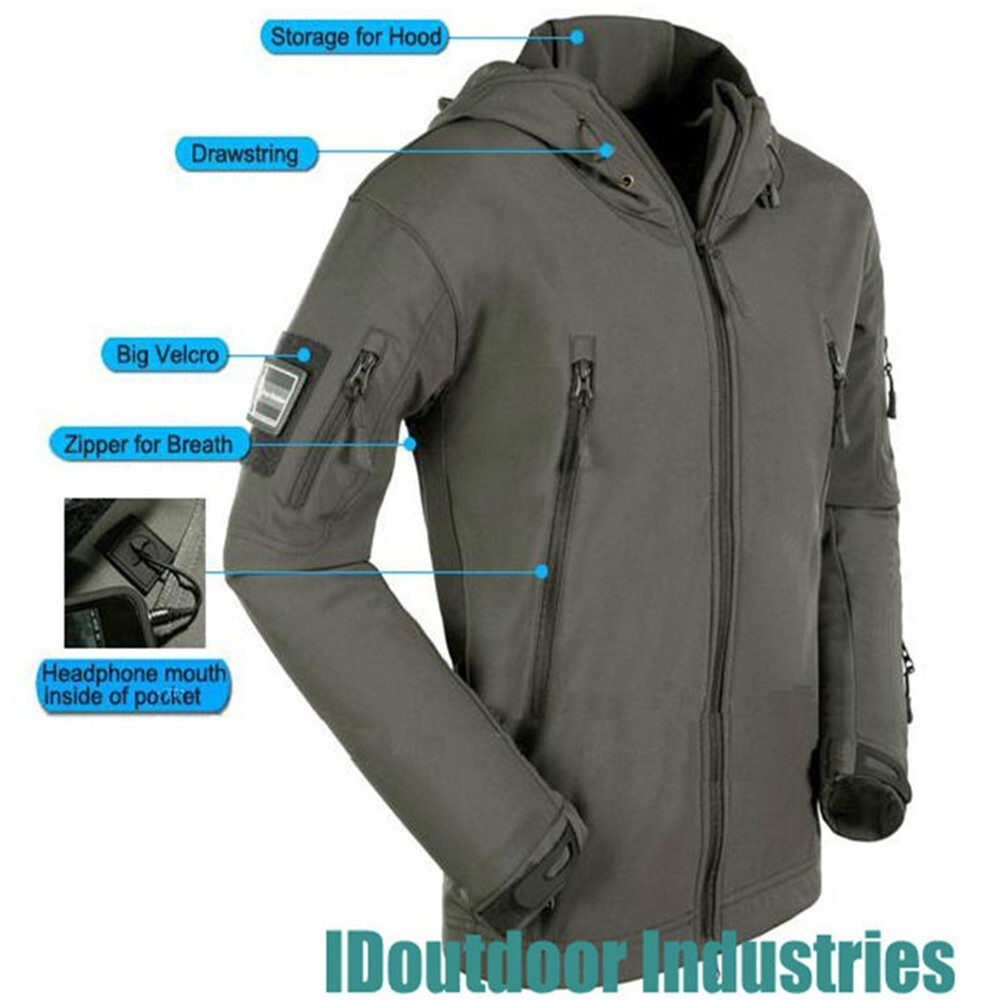 Mens Jacket Winter Military Tactical Waterproof Warm Soft Shell Windbreaker US