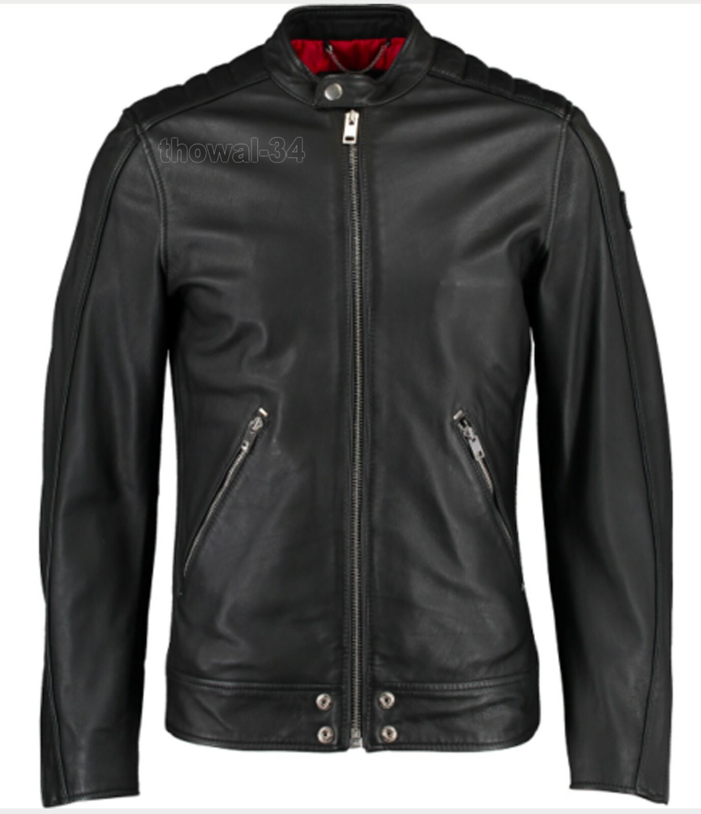 New DIESEL L-QUAD XXL Sheepskin Leather Moto Jacket Men’s Biker Racer USA Seller