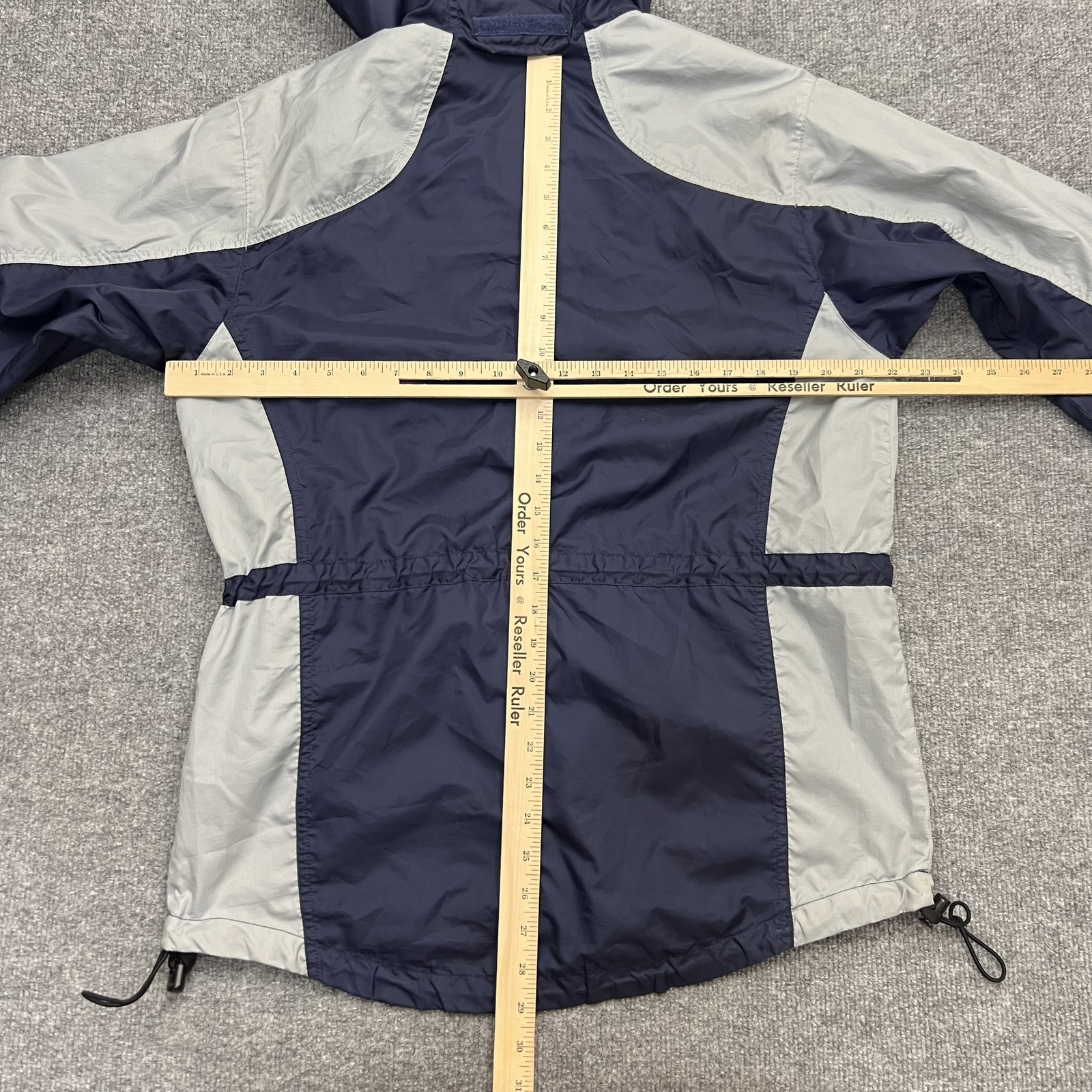 Vintage North Face Jacket Mens Medium Blue Gray Hooded Windbreaker Hong Kong 90s