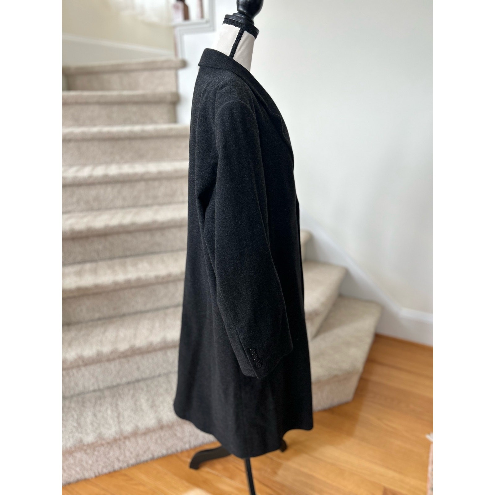 Pronto Uomo Marled Black Wool & Cashmere Blend Peacoat 42R