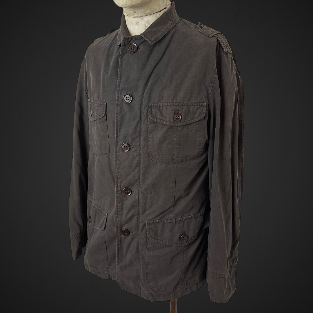 GANT Jacket M Brown Men’s Four Pocket Military Cotton Canvas Button Up