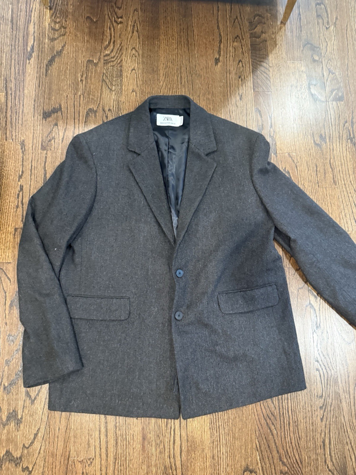 ZARA MAN TEXTURED SUIT JACKET BLAZER Pockets Size 44 2360