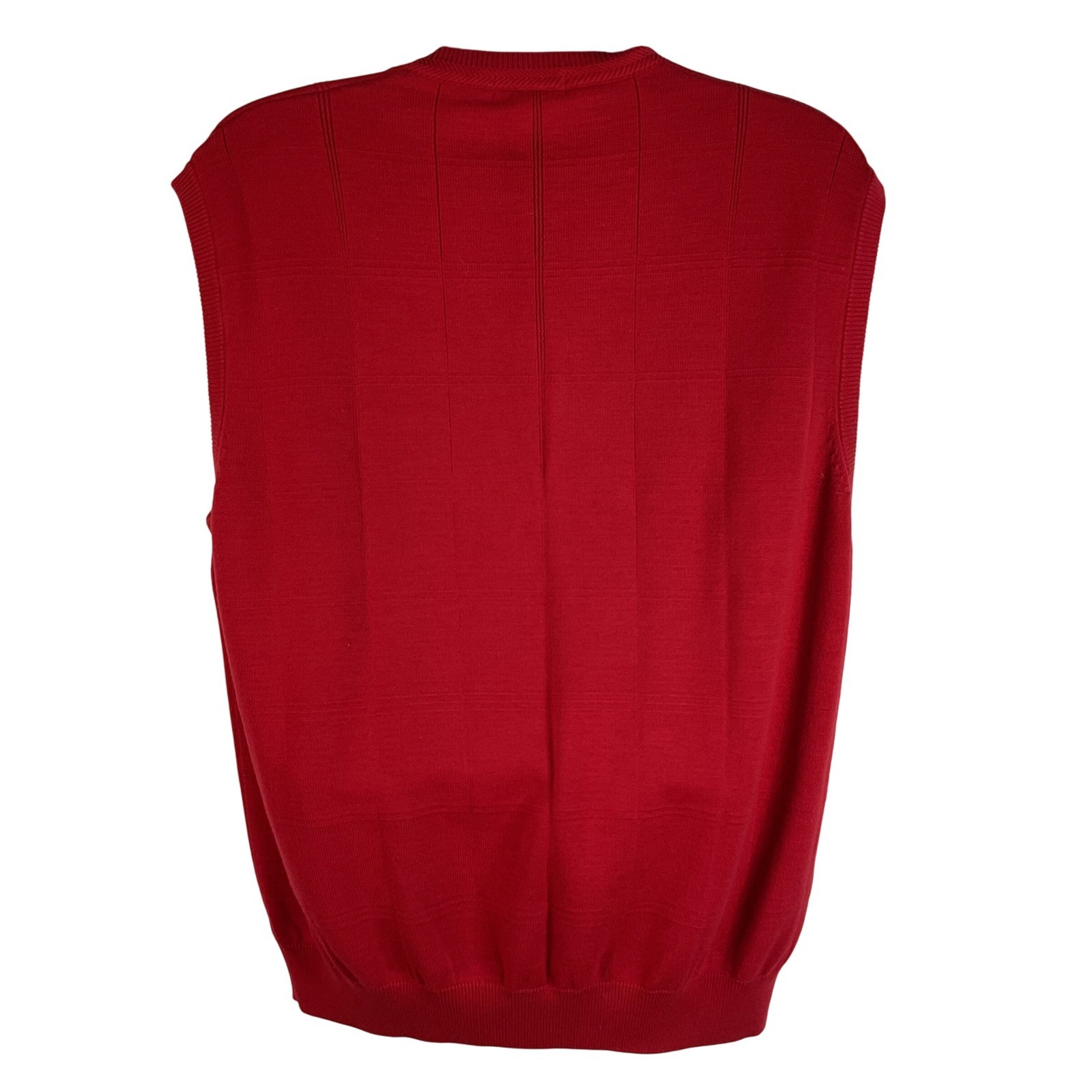 Cotton Traders Men’s Red V Neck Sleeveless Sweater Vest XL 100% Cotton Golf