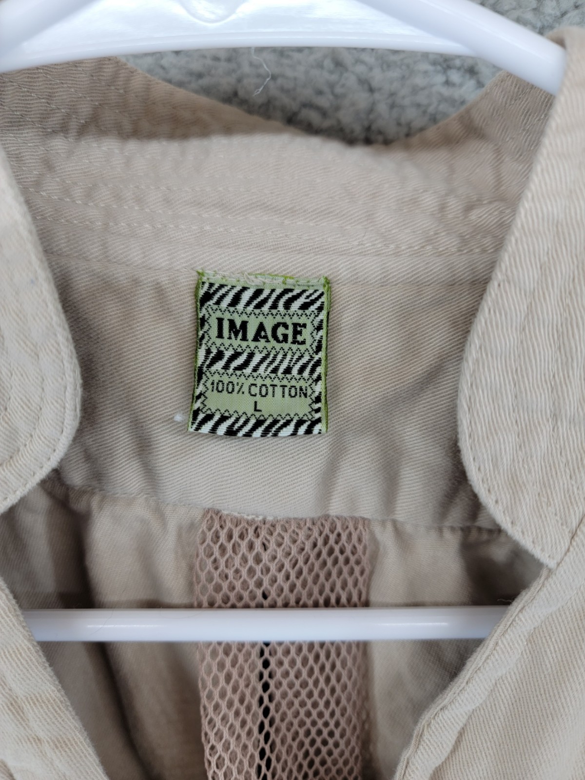 Image Utility Photo Vest Large Khaki Mesh Back 10 Pockets Professional Zip
