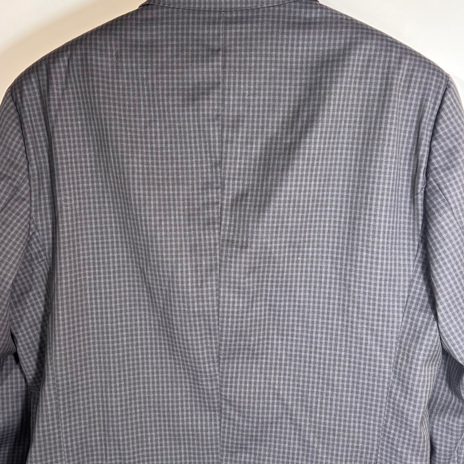 Hugo Boss Mens Gray Checkered Two Button Sport Coat Blazer Jacket