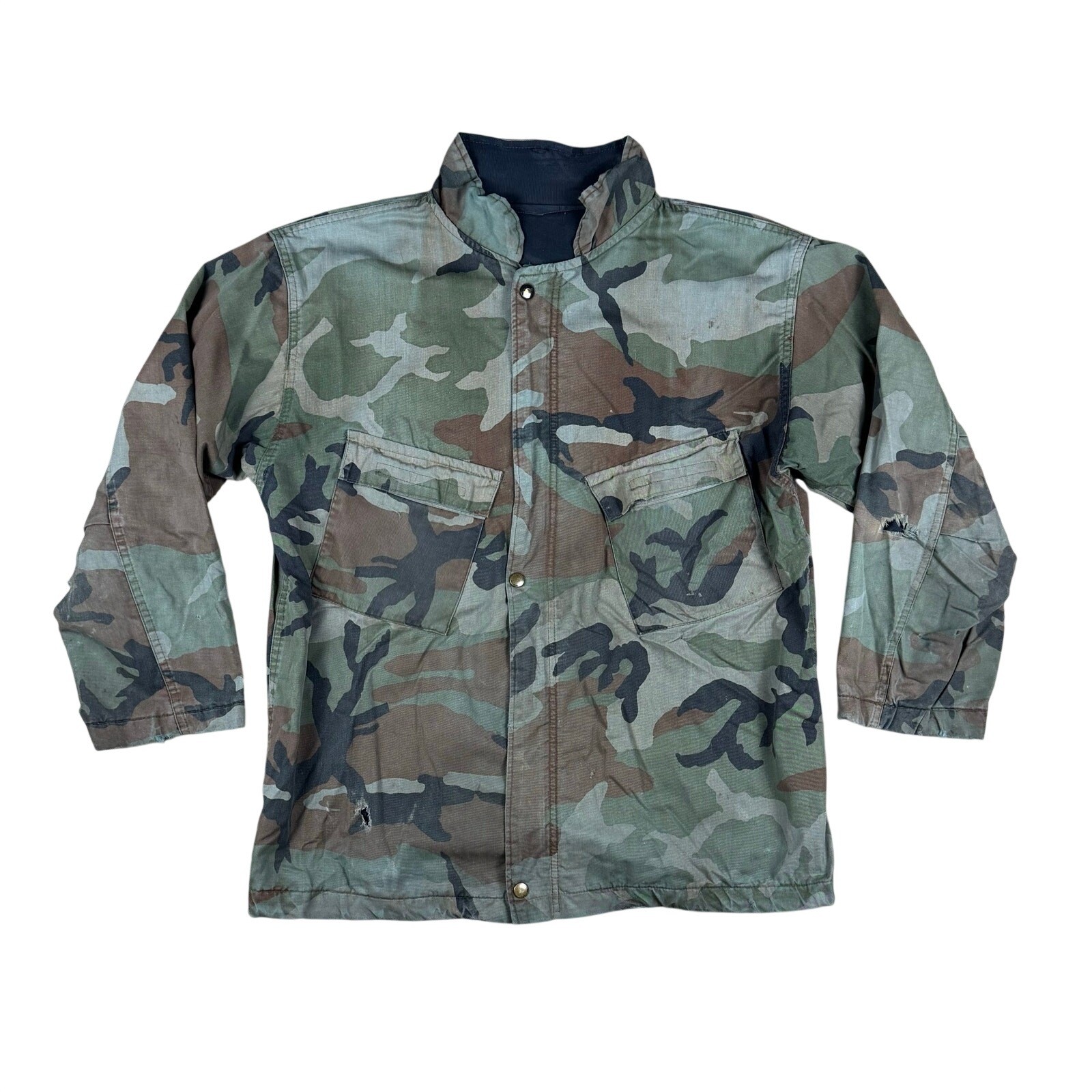 VTG US Army Chemical Protective Jacket Olive Drab Large 80s Military Surplus