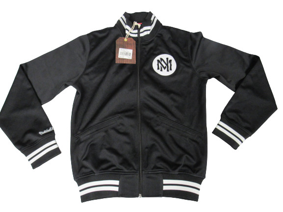 New Mitchell & Ness Mens Size S-M-L-XL-2XL-3XL Black Full Zip Track Jacket $115