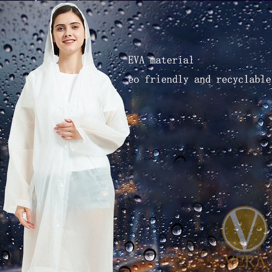 Unisex Adult Waterproof Raincoat Rain Coat Hooded Jacket Poncho Rainwear Camping