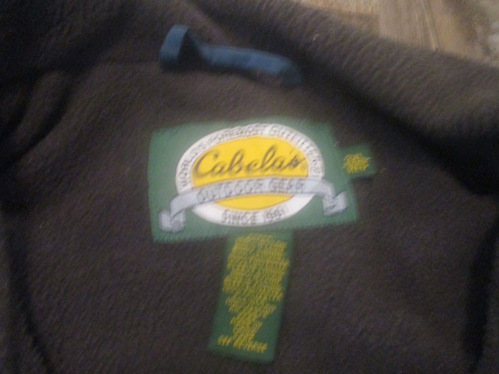 CABELA’S mens SZ 3XL blue tone FLEECED LINED zip front nylon coat