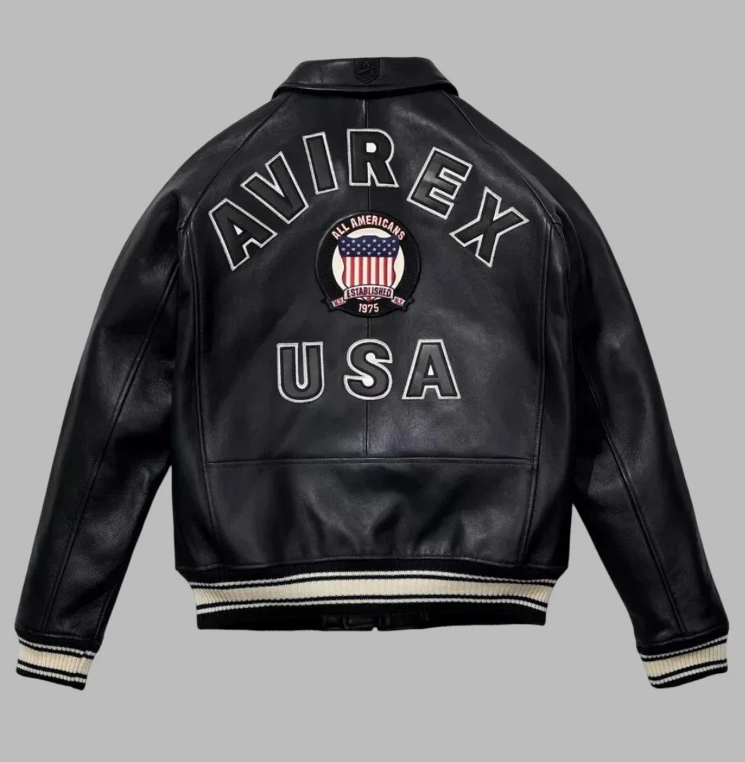 New Men Avirex Genuin Leather Bomber Jacket Iconic USA Design Personalized Gift