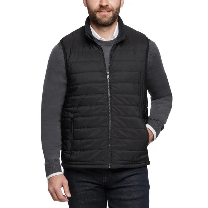 Banana Republic Men’s SMALL Lot of 2 Black & Blue Quilted Full Zip Vests NWT