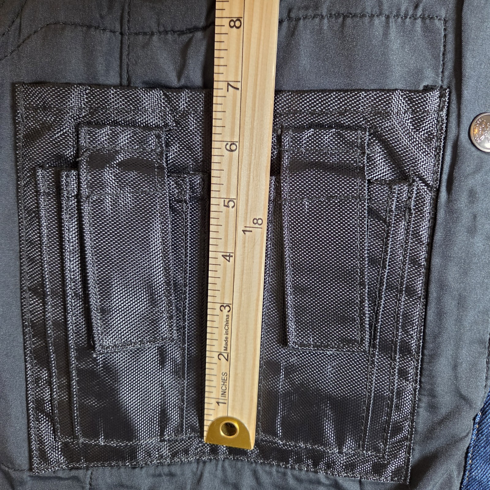 NRA vintage authentic mens LG denim snap vest concealed carry weapon holds ammo
