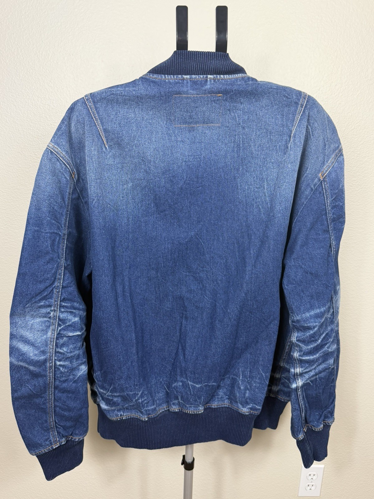 Diesel D-Stack Faded Denim Bomber Jacket Blue New With Tags Men’s Medium