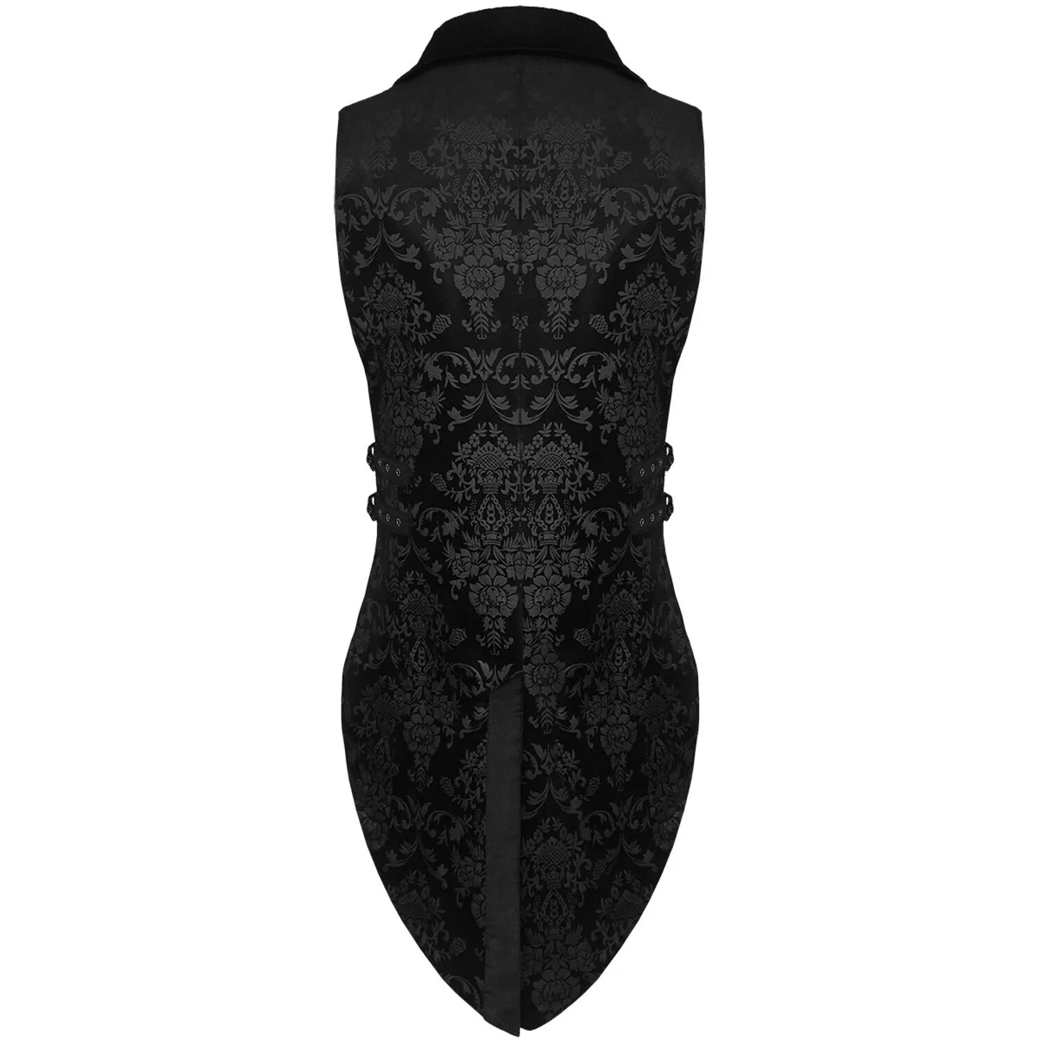 Men’s Gothic Victorian Silver Brocade Waistcoat Vest Jacquard Tuxedo Tailcoat