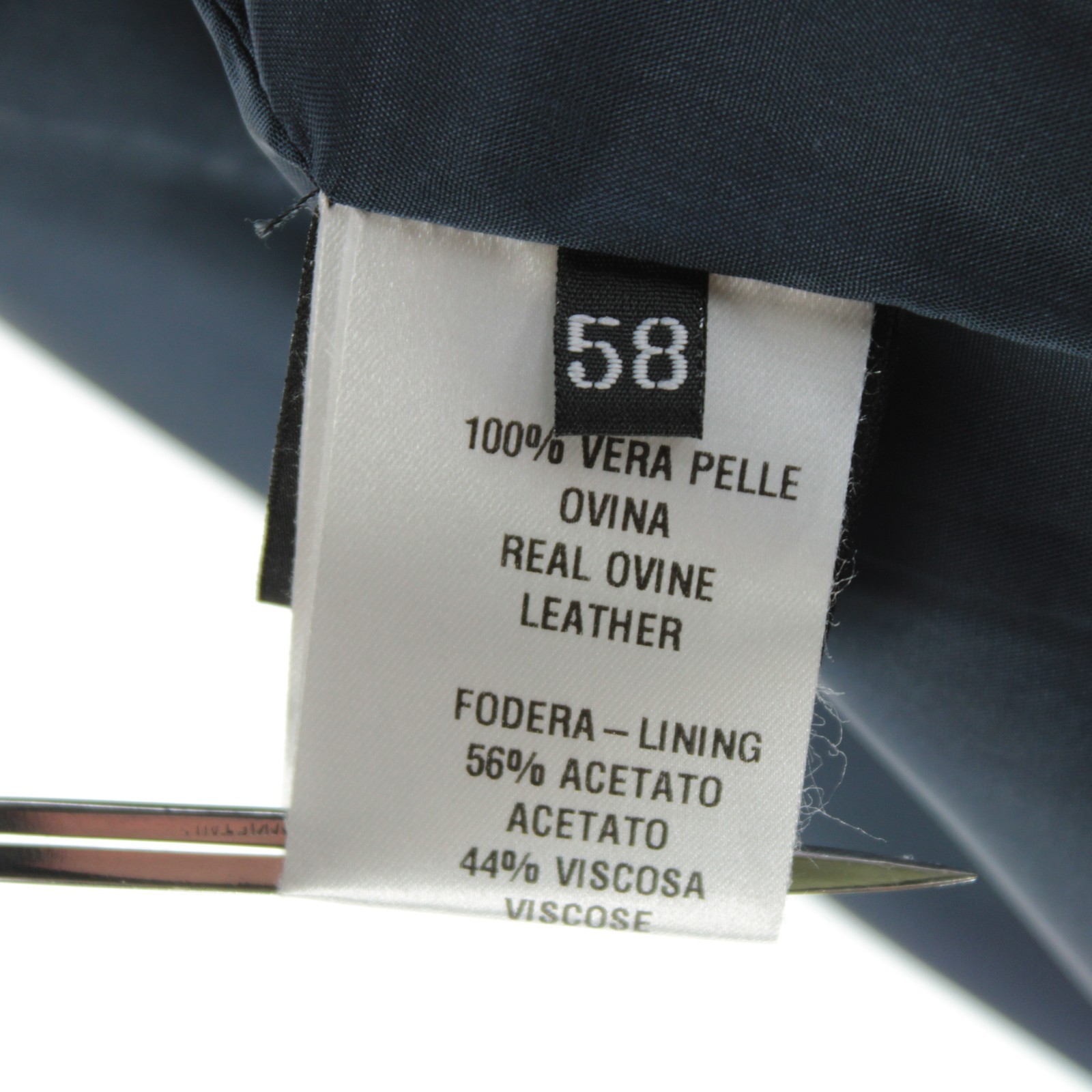 Di Bello NWD 100% Leather Full Zip Jacket Size 58 (3XL US) In Solid Dark Blue
