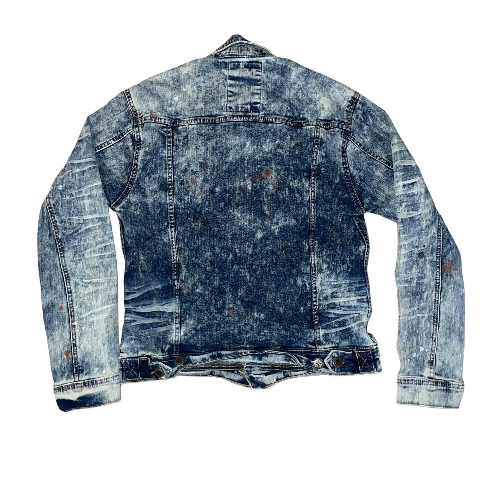 Copper Rivet Denim Jacket Men’s Size Small Acid Wash Jean jacket