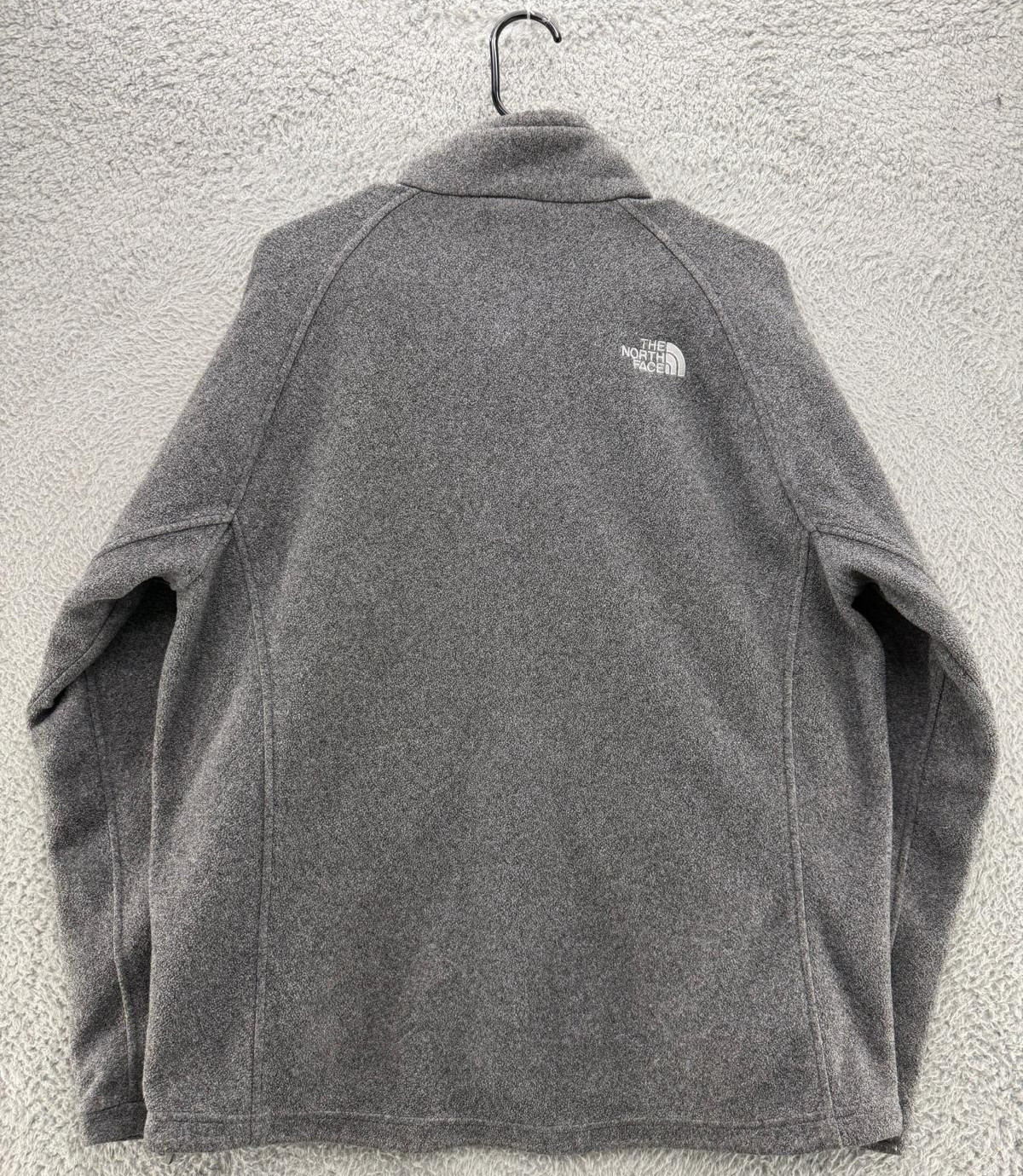 The North Face Fleece Jacket Mens L Gray Full Zip Lightweight Outdoor Hiking