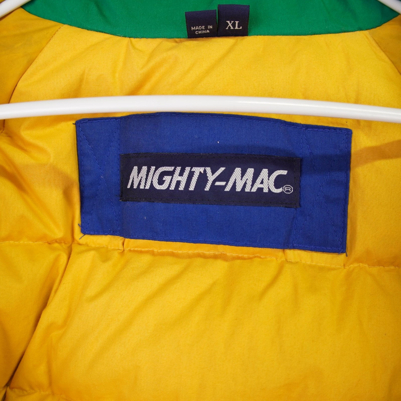 Vintage Mighty Mac Norsac Duck Down Puffer Jacket Mens XL Blue Green 80s-90s EUC