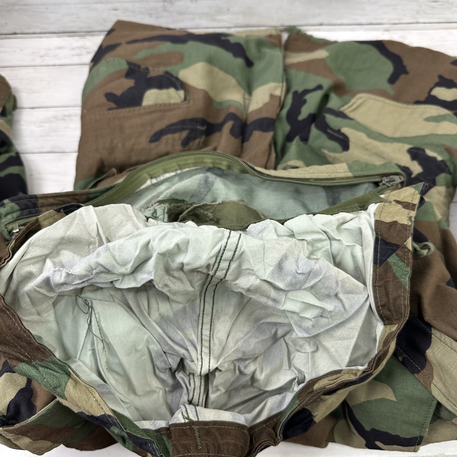 US Military Cold Weather Field Coat Jacket Men Small Short Green Camo Hooded