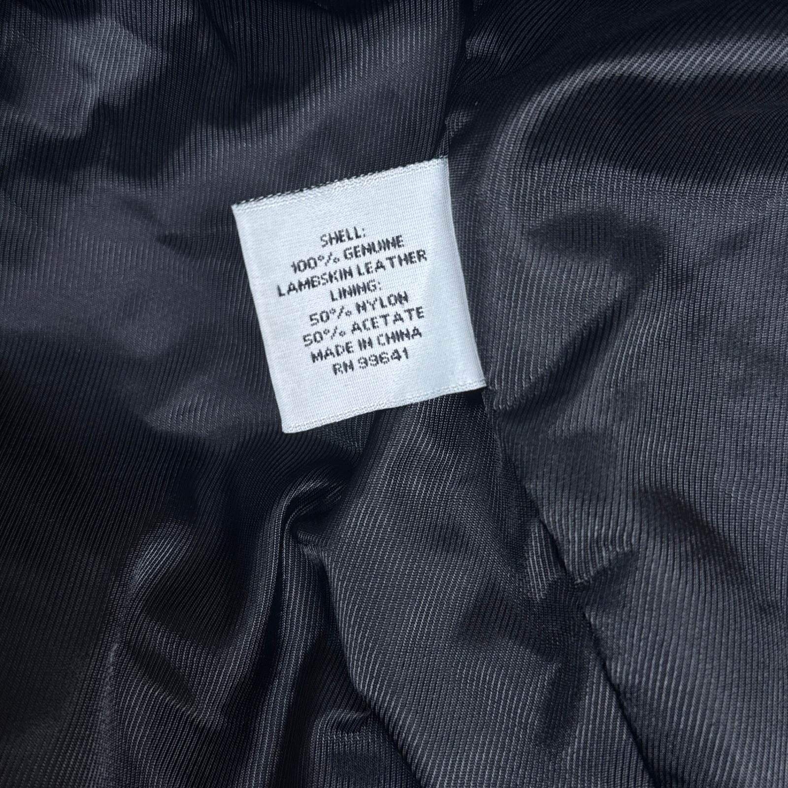 Linea Uomo Leather Jacket Mens 4XL Black Lambskin Full Zip Classic Minimalist