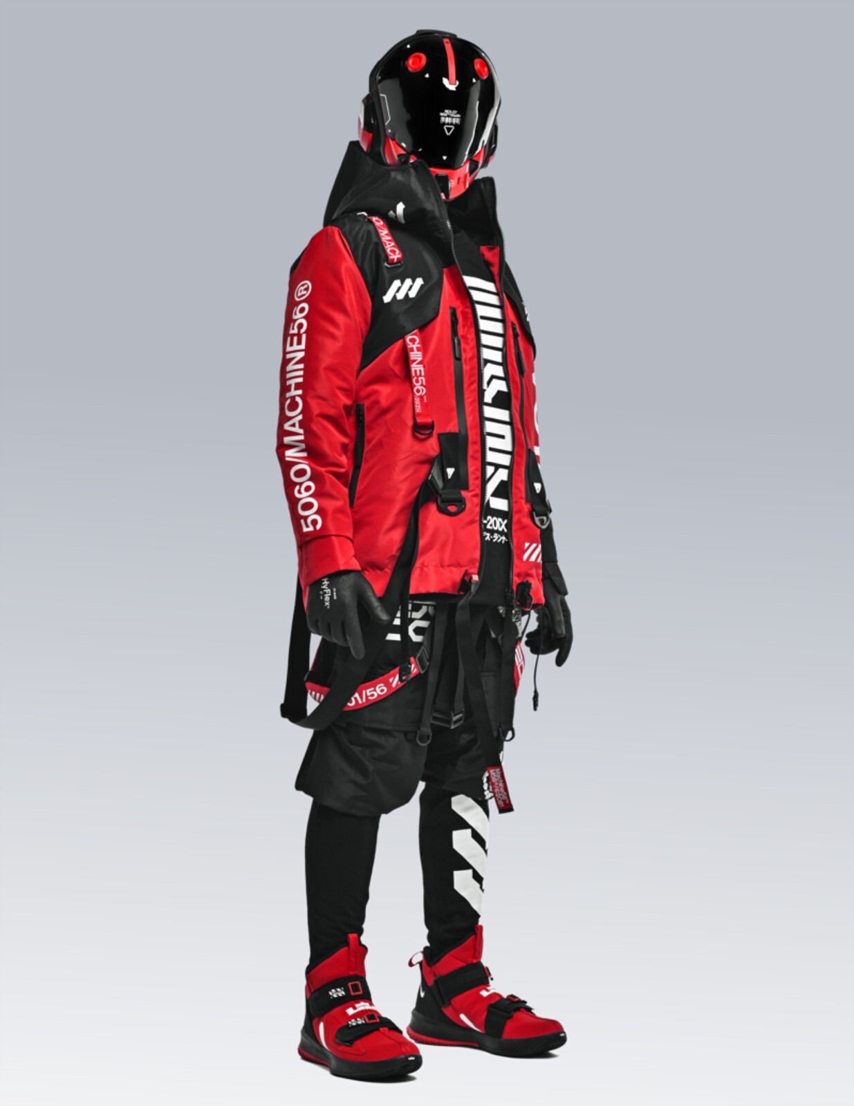 Men’s Red Light Weight Jacket Hoodie Full Zip Machine56 FL_V1A-2[DT.VER]