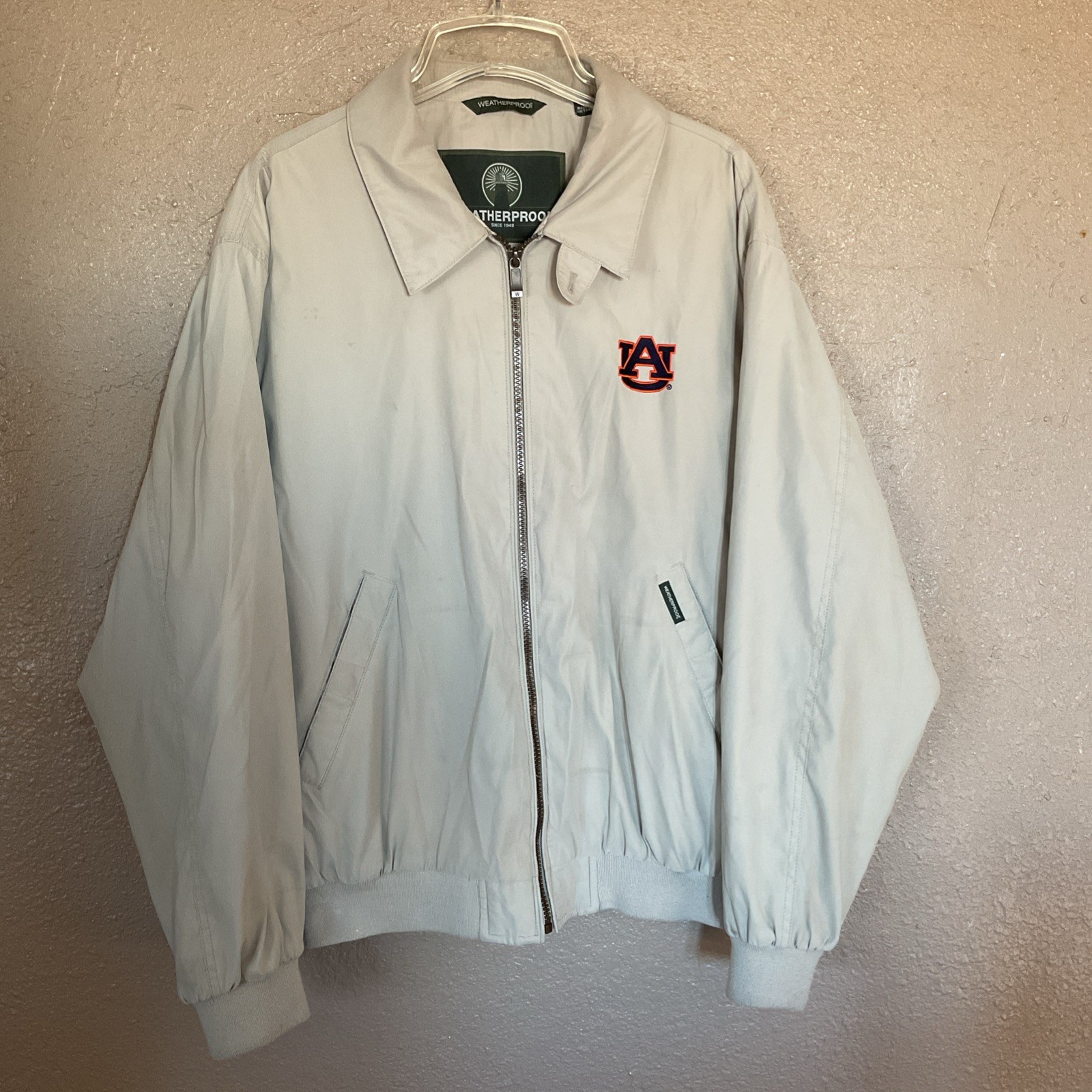 Weatherproof Mens Jacket Bomber Full Zip Collared Pockets AU Logo Size M