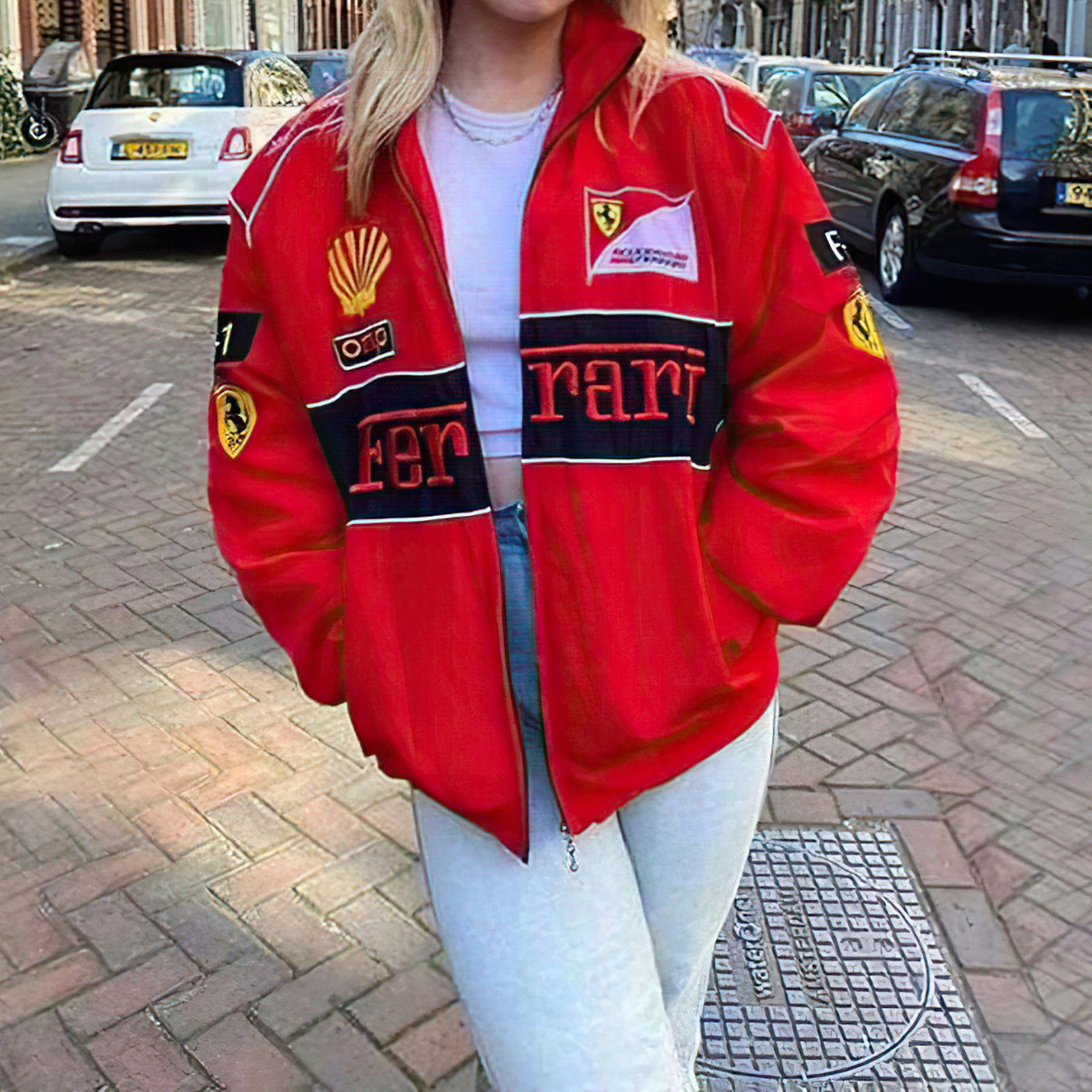 Formula One F-1 Sports Costume Warm Winter Ferrari Motorcycle Jacket Racing Team
