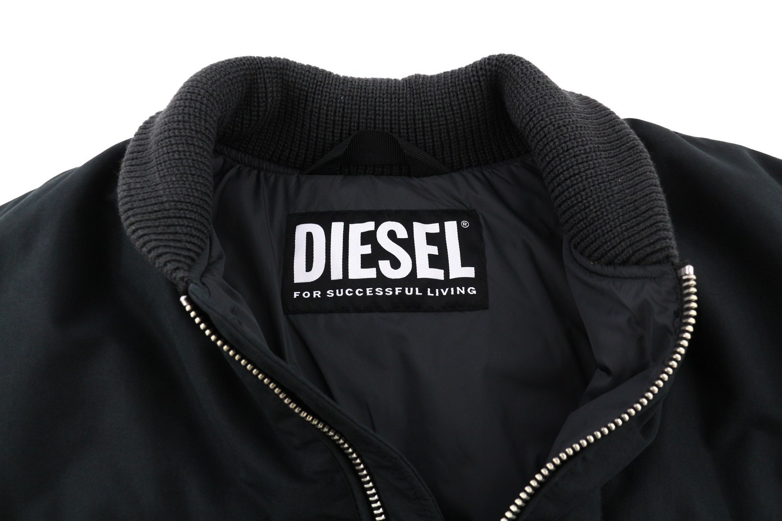 DIESEL W-Spleak Men’s Jacket L Black Bomber Insulated Zipped Pockets RRP325 *